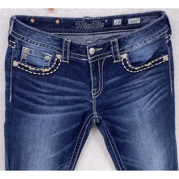 Miss Me Womens  Signature Rise Skinny Jeans Embellished Pockets Blue Size 29 - Picture 16 of 16